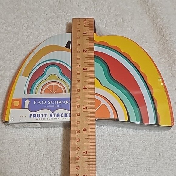 FAO SCHWARZ Fruit Stacker 5pc Wood Building Set New - Picture 9 of 9